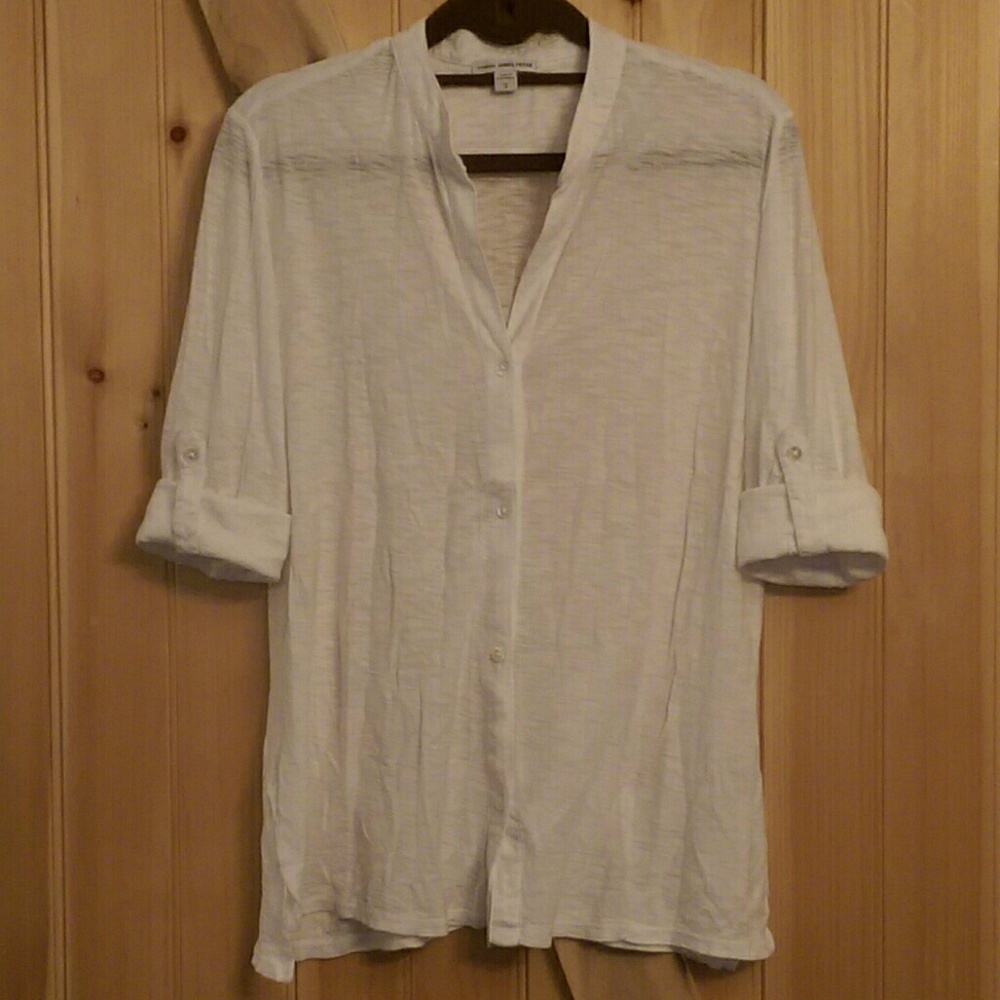 Button Front Shirt in White